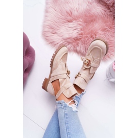 Lu Boo Bottines Découpées En Daim Beige Rock Girl 6