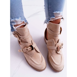 Lu Boo Bottines Découpées En Daim Beige Rock Girl 2