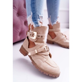 Lu Boo Bottines Découpées En Daim Beige Rock Girl 4