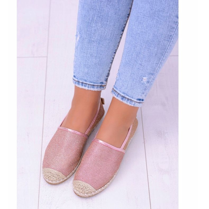 Lu Boo Espadrilles Femme Slip On Glitter Or rose Miravet 2 Lu Boo Espadrilles Femme Slip On Glitter Or rose Miravet 2