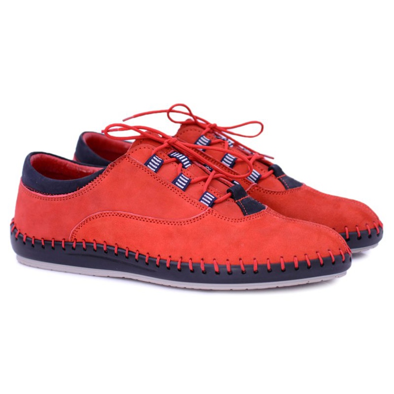 KENT Chaussures décontractées en cuir pour hommes Red Bill rouge 1 KENT Chaussures décontractées en cuir pour hommes Red Bill rouge 1