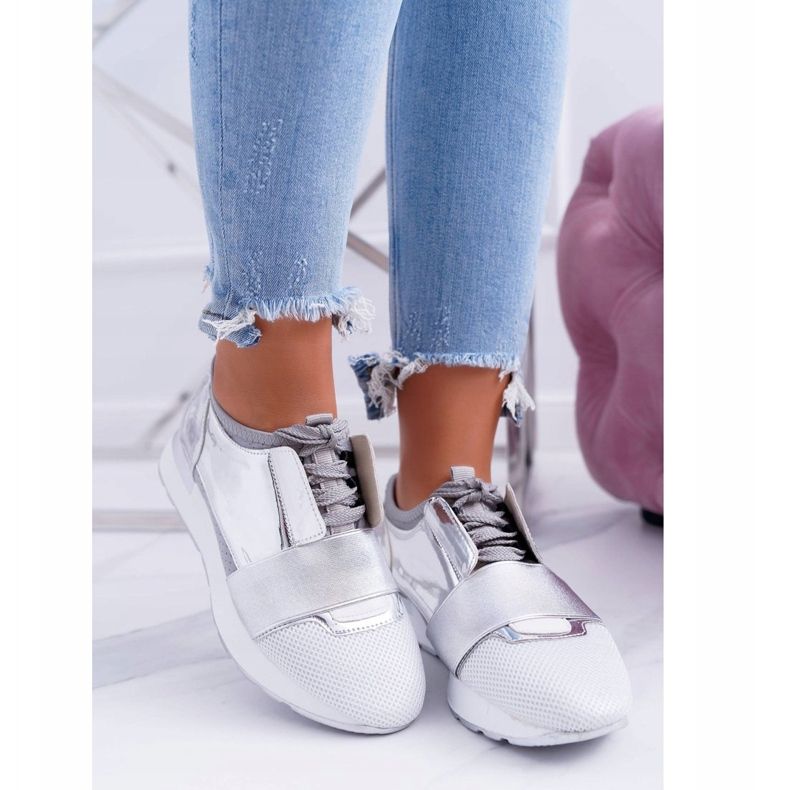 Lu Boo Chaussures de Sport Femme Argent Madoni gris 1