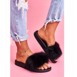 Chaussons Femme Fourrure Naturelle Noir Naturis 2 Chaussons Femme Fourrure Naturelle Noir Naturis 2