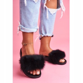 Chaussons Femme Fourrure Naturelle Noir Naturis 1 Chaussons Femme Fourrure Naturelle Noir Naturis 1