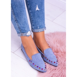 Lu Boo Blue Lords Iridescent Jets Suede Spike bleu 2