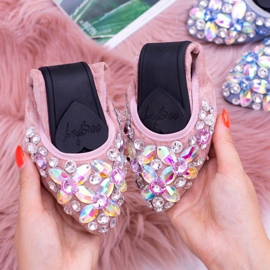 Ballerines en daim rose Lu Boo sur pierres élastiques Even 6