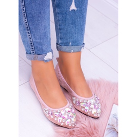 Ballerines en daim rose Lu Boo sur pierres élastiques Even 2