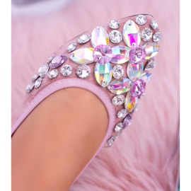 Ballerines en daim rose Lu Boo sur pierres élastiques Even 5