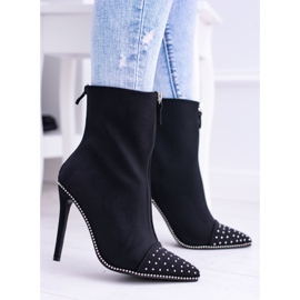 BUGO Bottes en daim noires sur un talon Regio le noir 6