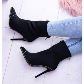 BUGO Bottes en daim noires sur un talon Regio le noir 3