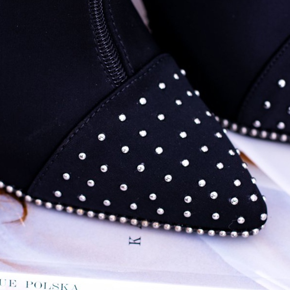 BUGO Bottes en daim noires sur un talon Regio le noir 2