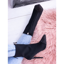 BUGO Bottes en daim noires sur un talon Regio le noir 4