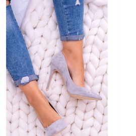 Escarpins femme Lu Boo Daim Gris Spitz Fione 5
