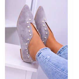 Lu Boo Chaussures Grises Avec Découpes Perles Merseo 1