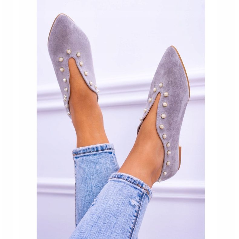 Lu Boo Chaussures Grises Avec Découpes Perles Merseo 2 Lu Boo Chaussures Grises Avec Découpes Perles Merseo 2