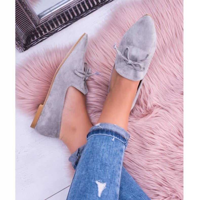 Lu Boo Gris Ballerines En Daim Lords Spitz Feliciano 1