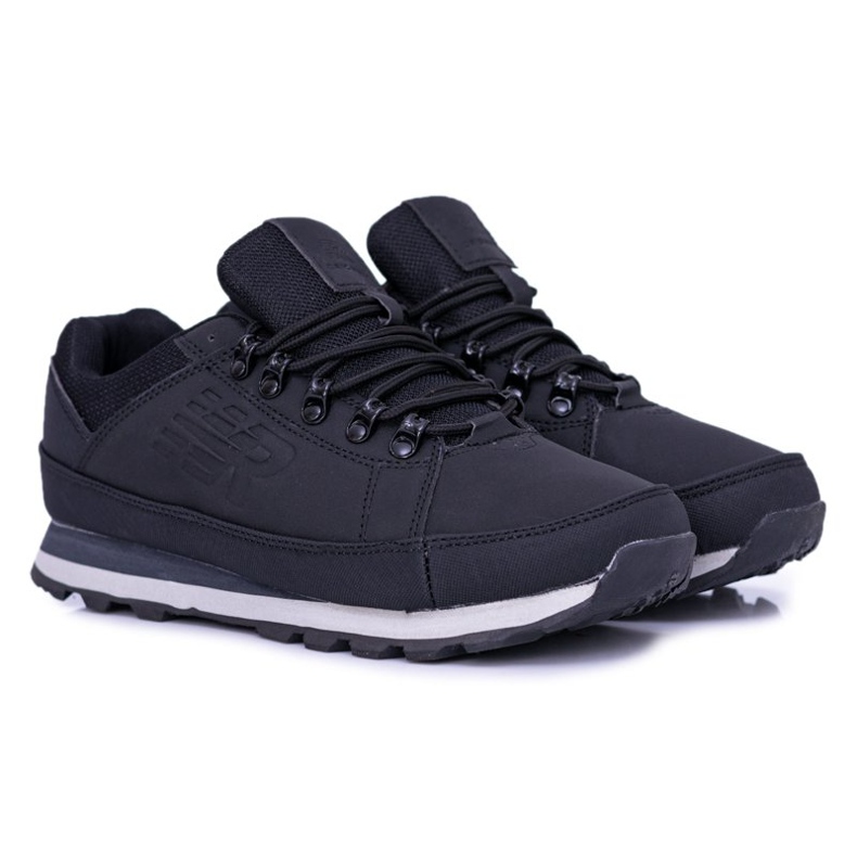 Chaussures de trekking noires unies pour hommes de Newlans le noir 2 Chaussures de trekking noires unies pour hommes de Newlans le noir 2