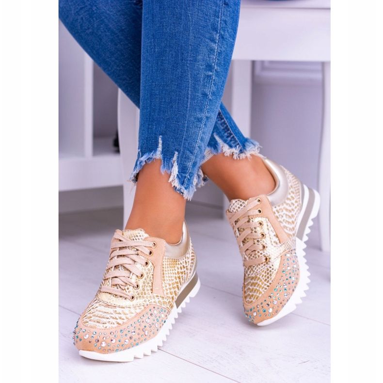 Chaussures de sport pour femmes dorées à paillettes Lu Boo Infinitiale d'or 1 Chaussures de sport pour femmes dorées à paillettes Lu Boo Infinitiale d'or 1