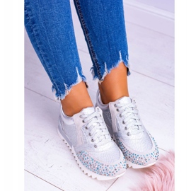 Chaussures de sport pour femmes argentées à paillettes Lu Boo Infinitiale gris 2