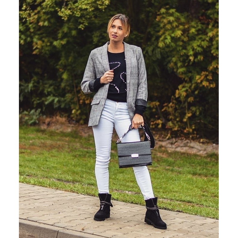 Lu Boo Noir Bottes Pour Femmes Fermeture À Glissière Paillettes Rafell le noir 1