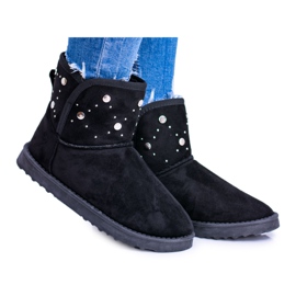 BUGO Bottes de Neige Chaudes Noires Femme Daim Biggy 1