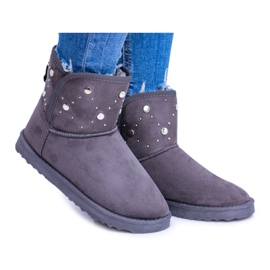 BUGO Bottes de neige chaudes grises femme Daim Biggy 6