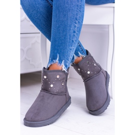 BUGO Bottes de neige chaudes grises femme Daim Biggy 1