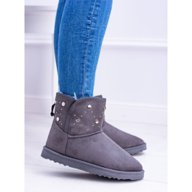 BUGO Bottes de neige chaudes grises femme Daim Biggy 3