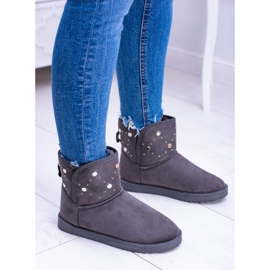 BUGO Bottes de neige chaudes grises femme Daim Biggy 4