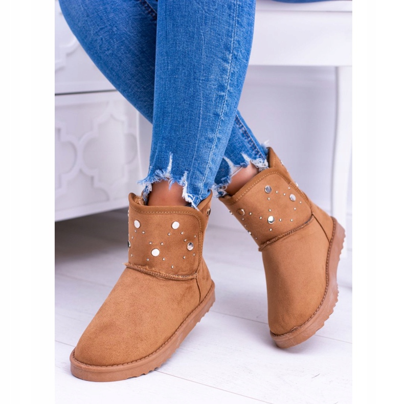 BUGO Bottes de Neige Chaudes Femme Daim Camel Biggy brun 2
