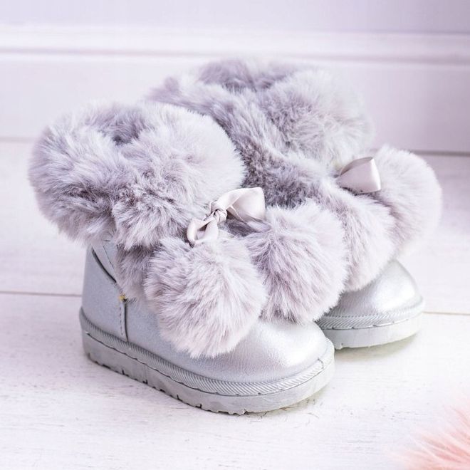 FRROCK Bottes de neige pour enfants Szare Warmed Roofy gris 1