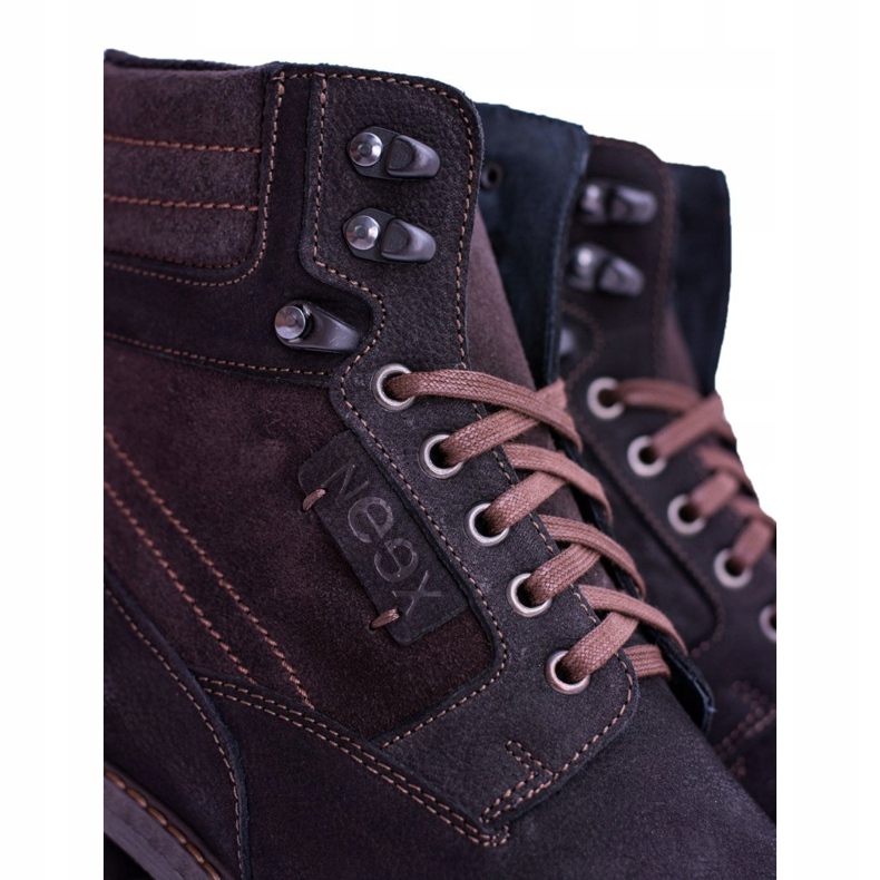 Bottes chaudes Neex en cuir noir pour hommes Grigor le noir 1