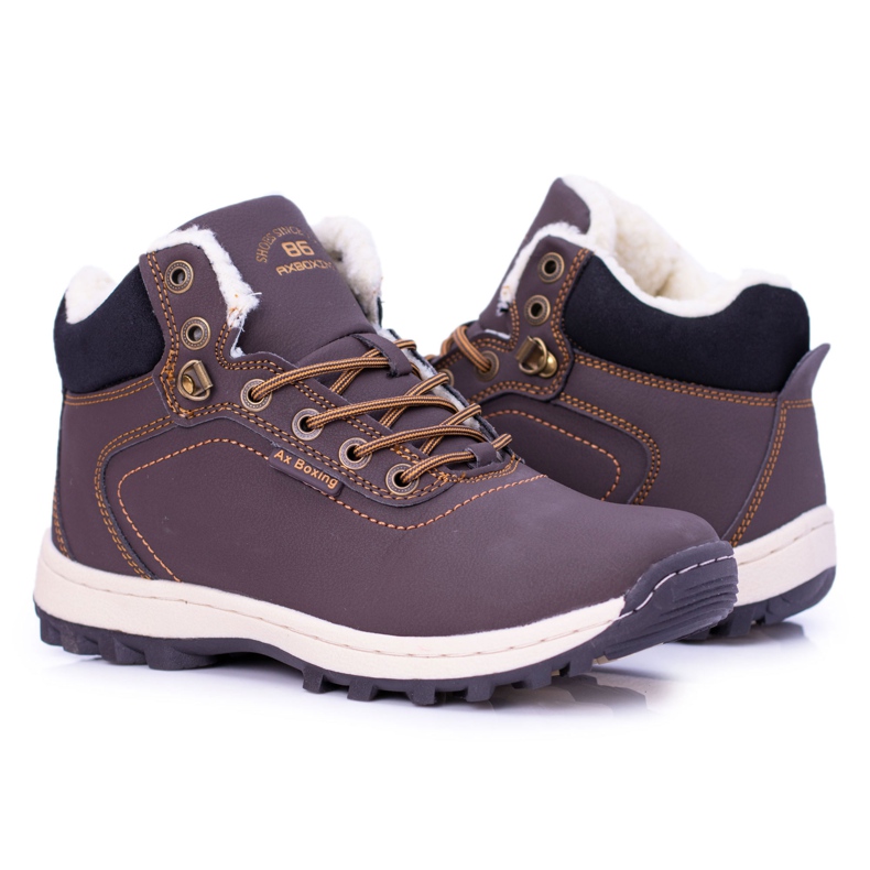 Ax Boxing Chaussures de randonnée Intenso pour jeunes hommes marron avec polaire brun 1