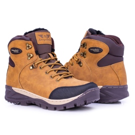 Ax Boxing Chaussures de trekking chaudes pour hommes Camel Hear avec fourrure brun 1