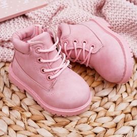 FRROCK Bottes Trappeurs Enfant Rose Poudré Dexter 1