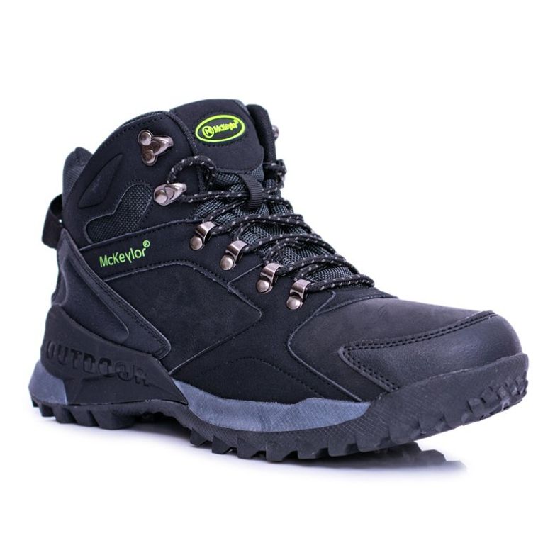Mckeylor Chaussures de trekking noires pour hommes réchauffées en molleton Padava le noir 1