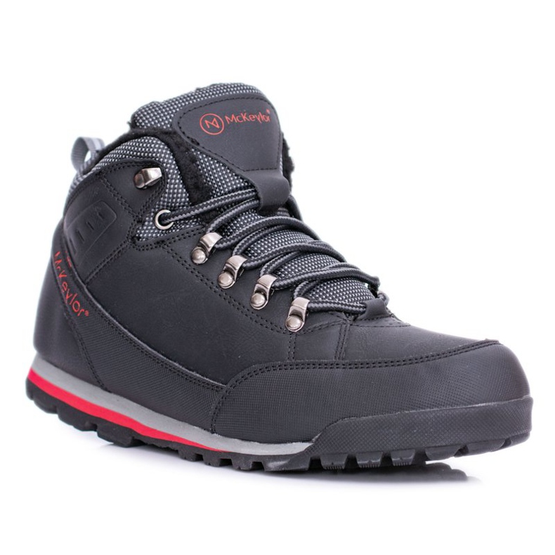 Mckeylor Chaussures de trekking noires pour hommes avec Reflex Fleece 1