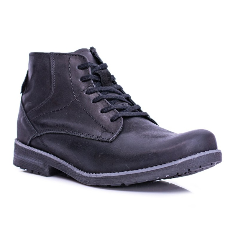 Bottes En Cuir Pour Hommes Avec Une Fermeture Éclair Chaud Noir Komodo 731 1