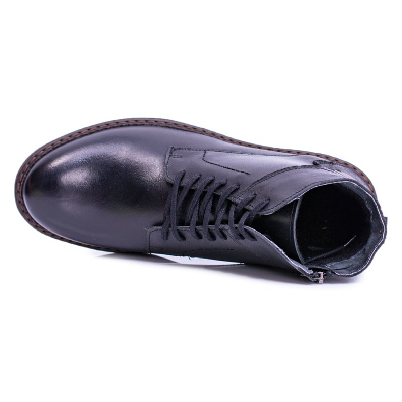 Iguana Bottes Chaudes Homme En Cuir Noir Devenor 1