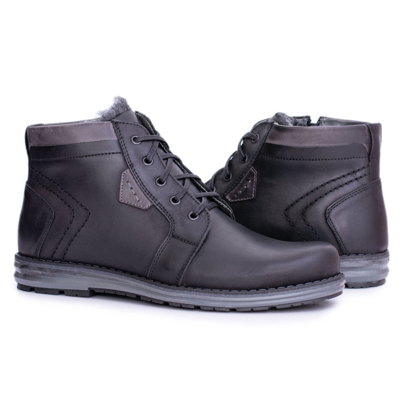 Polbut Bottes chaudes noires pour hommes Verno 1