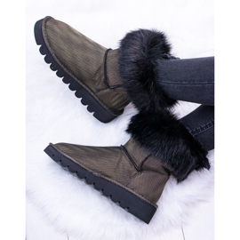 Moow Bottes de Neige Haute Fourrure Femme Fourrure multicolore jaune 5