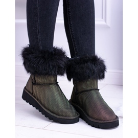 Moow Bottes de Neige Haute Fourrure Femme Fourrure multicolore jaune 2