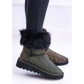 Moow Bottes de Neige Haute Fourrure Femme Fourrure multicolore jaune 3