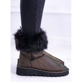 Moow Bottes de Neige Haute Fourrure Femme Fourrure multicolore jaune 4