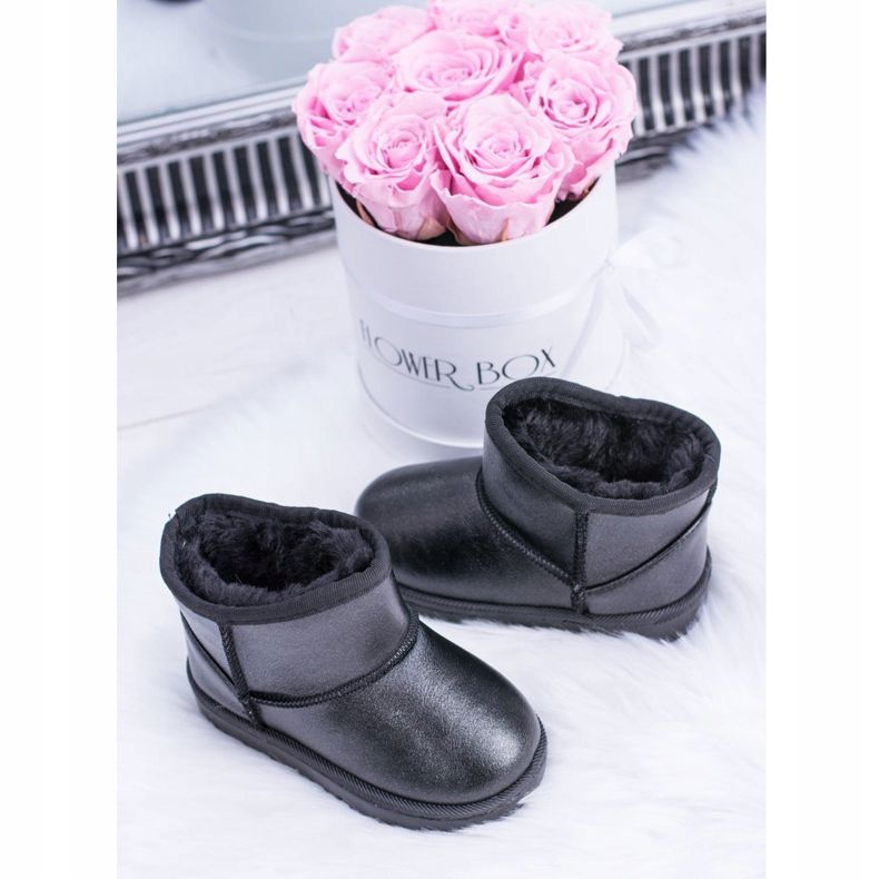 FRROCK Bottes de neige chaudes noires pour enfants Scooby le noir 2