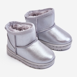FRROCK Bottes de neige chaudes argentées pour enfants Scooby gris 2