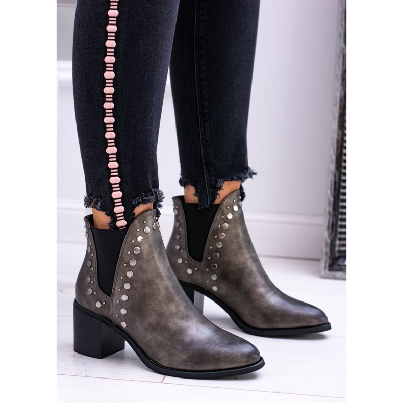 FRERY Bottines femme Jodhpur boots Rivets Savage gris 2