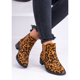 Bottines femme à imprimé léopard Bottines Midas Jodhpur brun 1