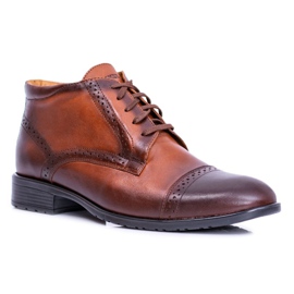 Joker Bottes chaudes pour hommes Bottes en cuir polonais Cognac Columbs brun 1