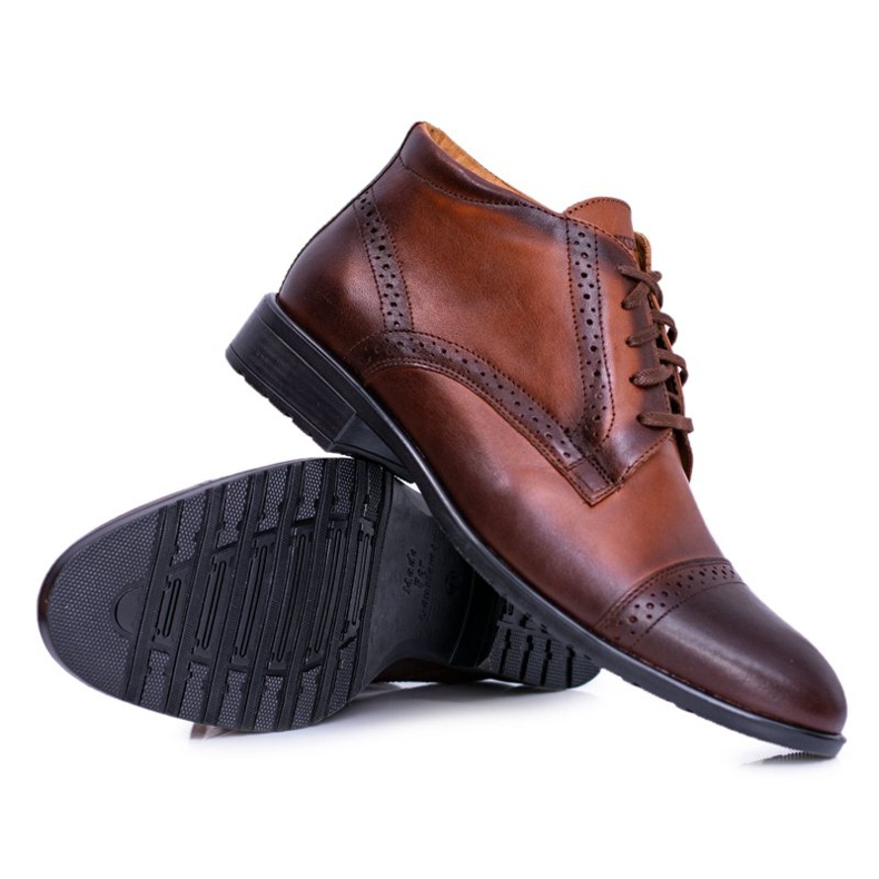 Joker Bottes chaudes pour hommes Bottes en cuir polonais Cognac Columbs brun 2